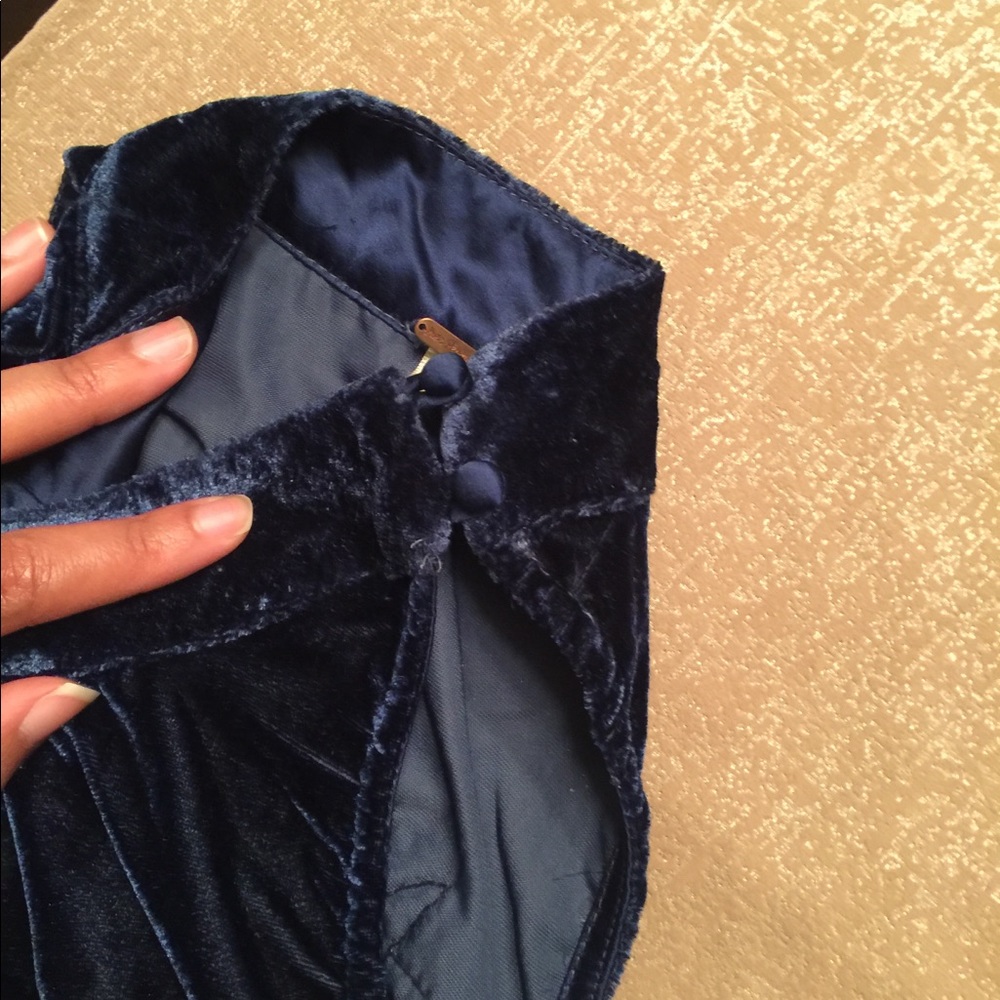 Free People blue velvet swing dress 👗 - Picture 5 of 6